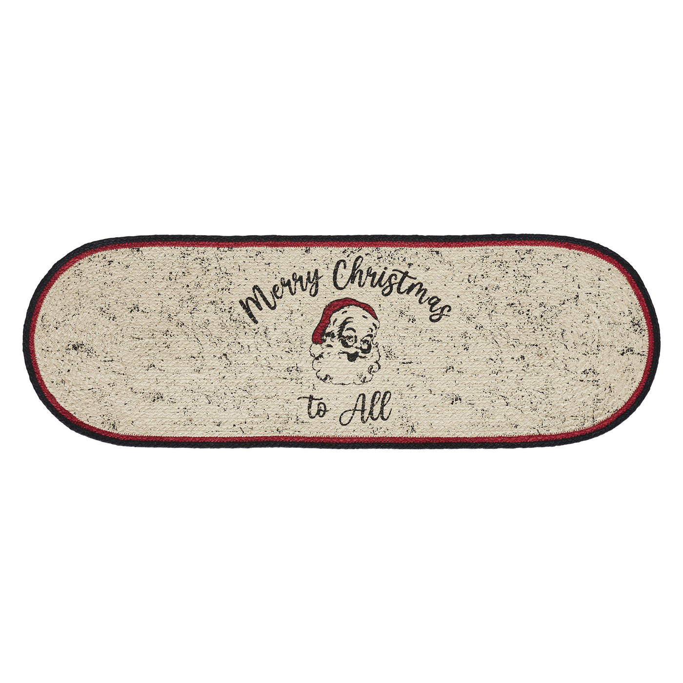 Jolly Ole Santa Jute Oval 36" Table Runner