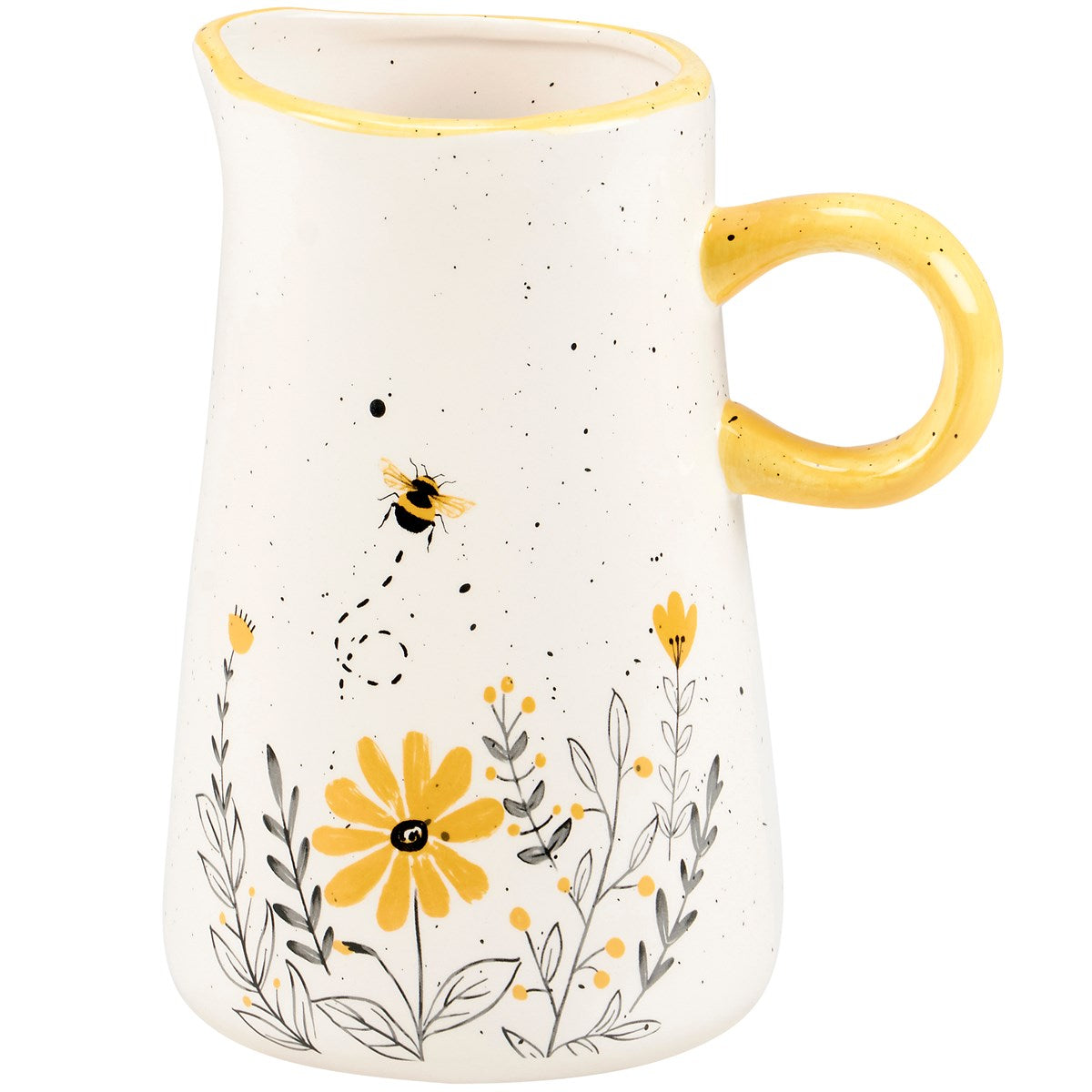 Bee and Yellow Flowers Pitcher