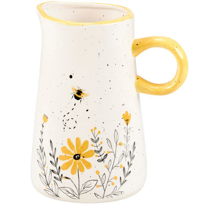 Bee and Yellow Flowers Pitcher