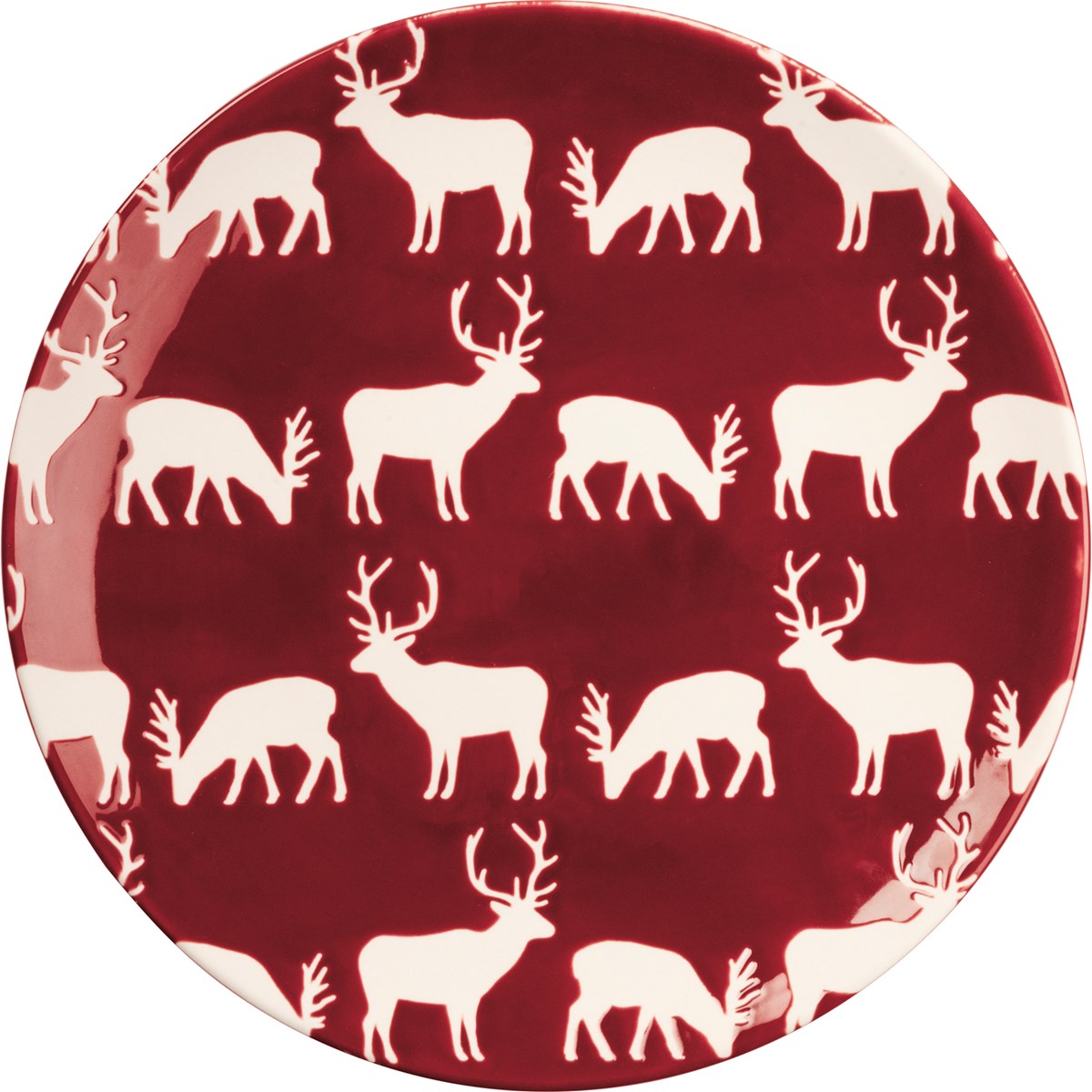 Nordic Deer 8.5" Red Salad Plate
