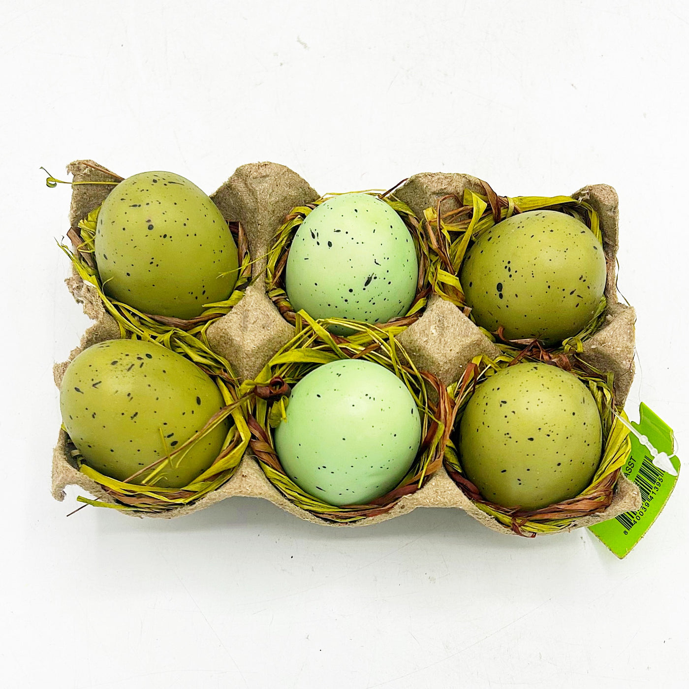 💙 Set of 6 Natural Colored Faix Blue and Green Eggs in Carton