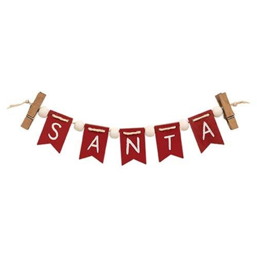 Santa Mini Clip Banner 9.75" Long
