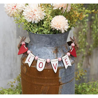 💙 Love with Red Hearts 9.5" Mini Clip Banner