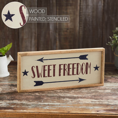 Sweet Freedom 16" Americana Wooden Sign