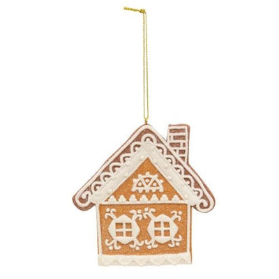 💙 Set of 3 Glitter Clay Dough Gingerbread House Ornaments