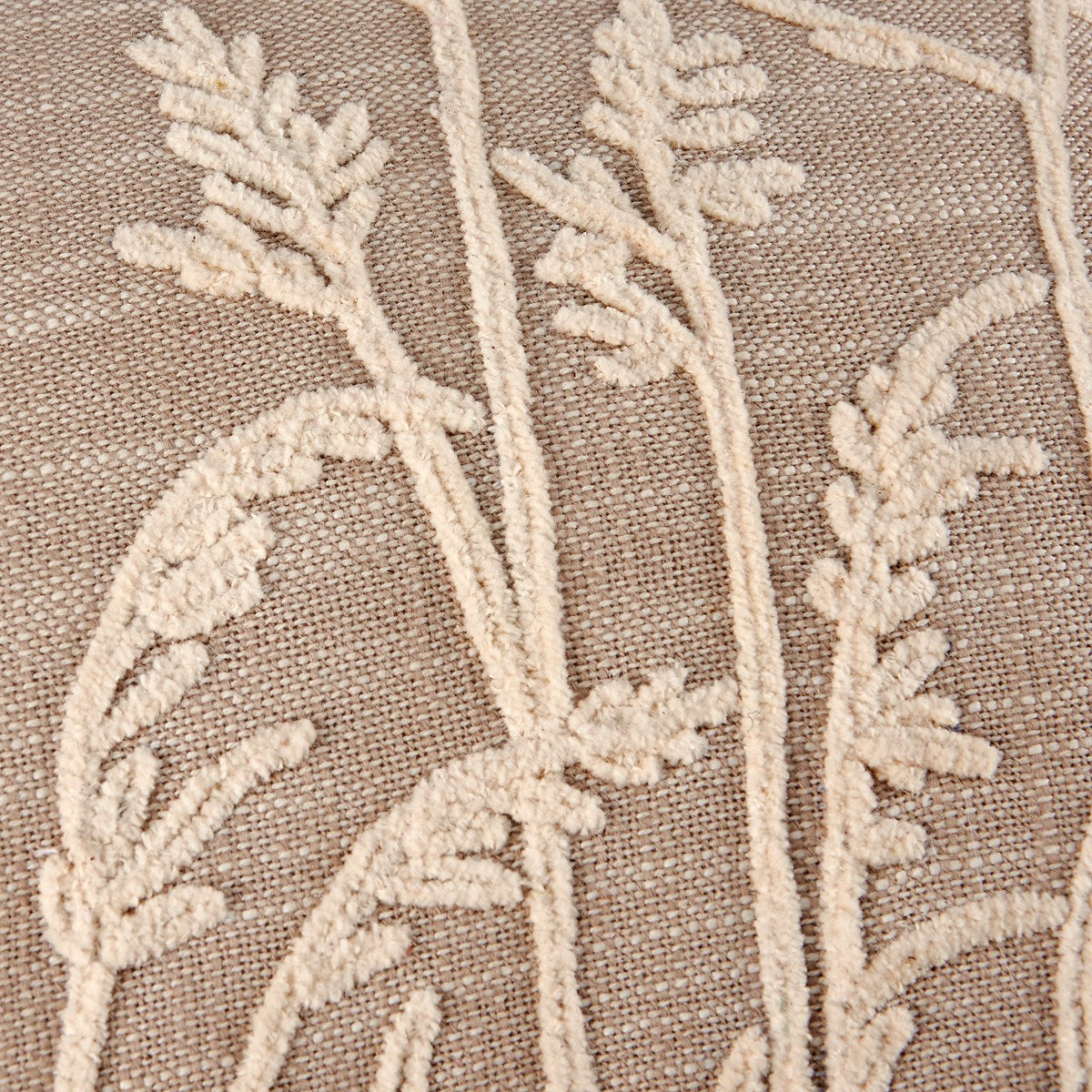 Natural Grasses Embroidered Cottage Accent Pillow