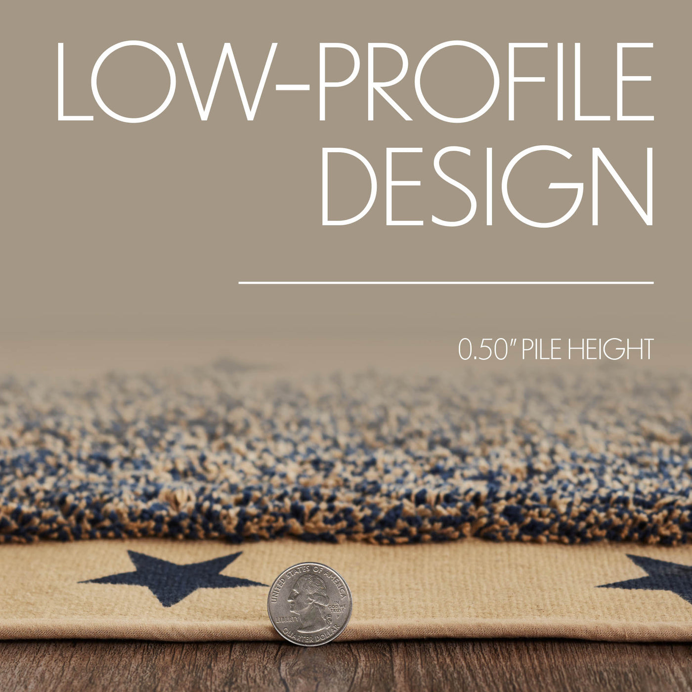 My Country Navy Blue Stars Bathmat 20" x 30"