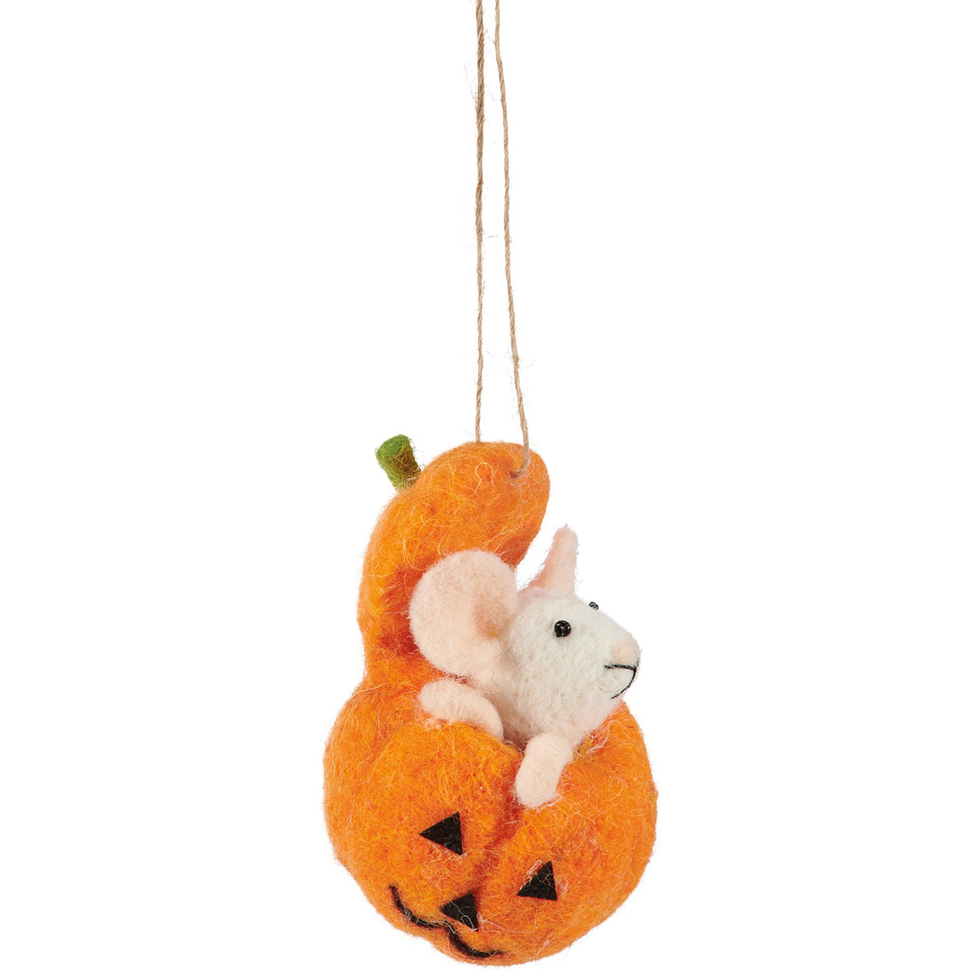 🎄💙 Mouse in Pumpkin Felt Critter Ornament