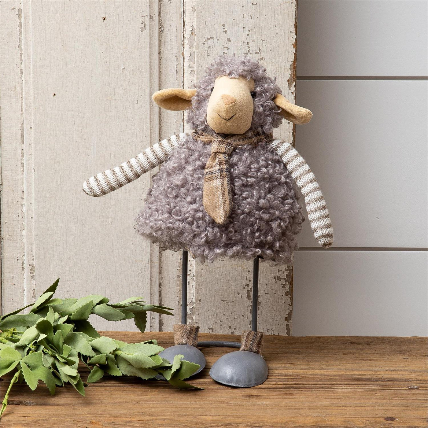 Norman the Sheep with Flannel Tie Figure