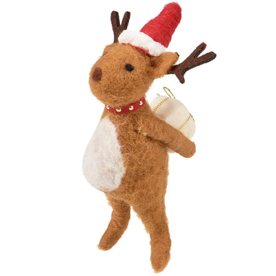 Mr and Mrs Reindeer Give Gifts Felt Figures