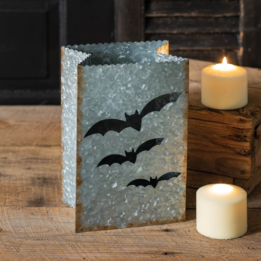 Bat Galvanized Metal Luminary Bag