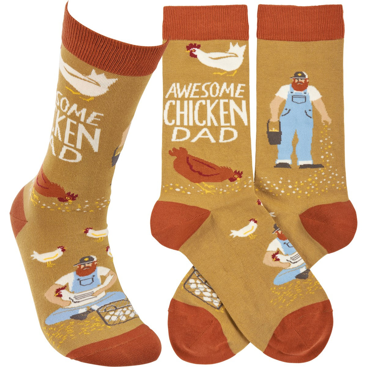 Awesome Chicken Dad Fun Novelty Socks