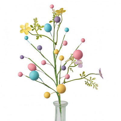 💙 Pastel Egg Berry & Flower 13" Faux Pick