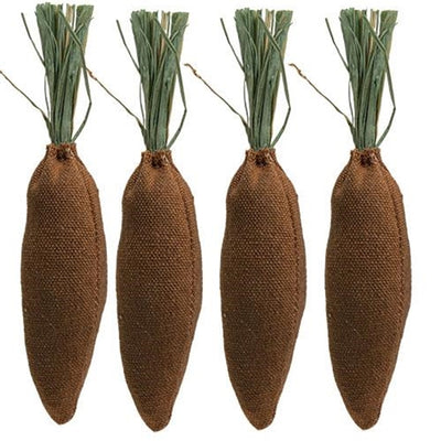 Set of 4 Mini Primitive Fabric Carrots