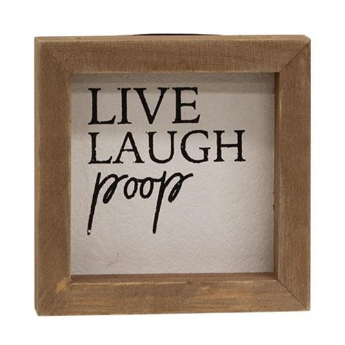 Set of 3 Live Laugh Poop Mini 4" Bathroom Signs