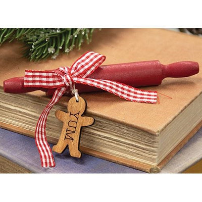 💙 Yum Gingerbread Man Wooden Rolling Pin Decoration