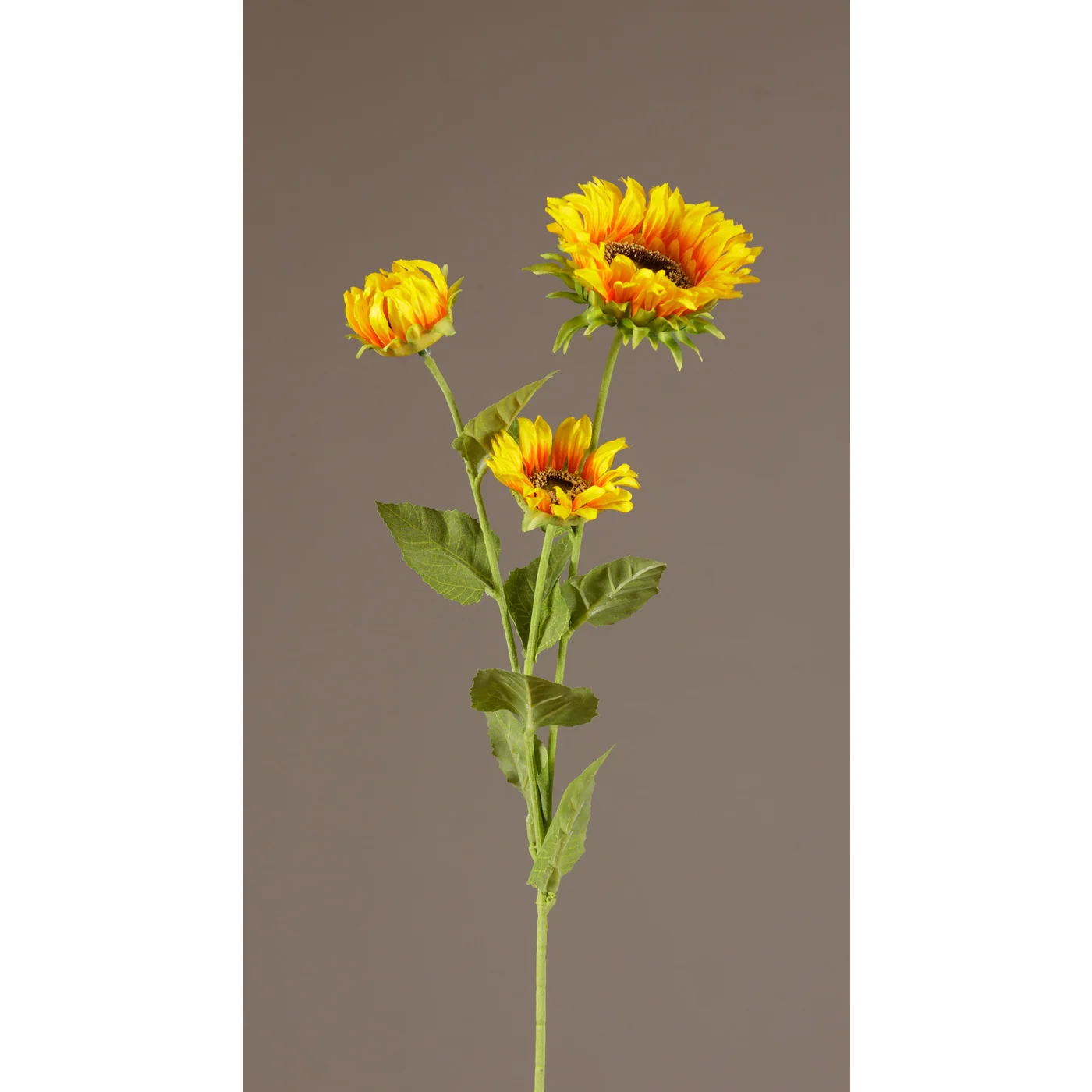 Yellow And Orange Sunflowers 27" Faux Floral Stem