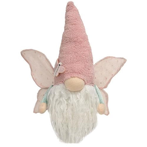 💙 Fuzzy Pink Butterfly Gnome Fabric Figure