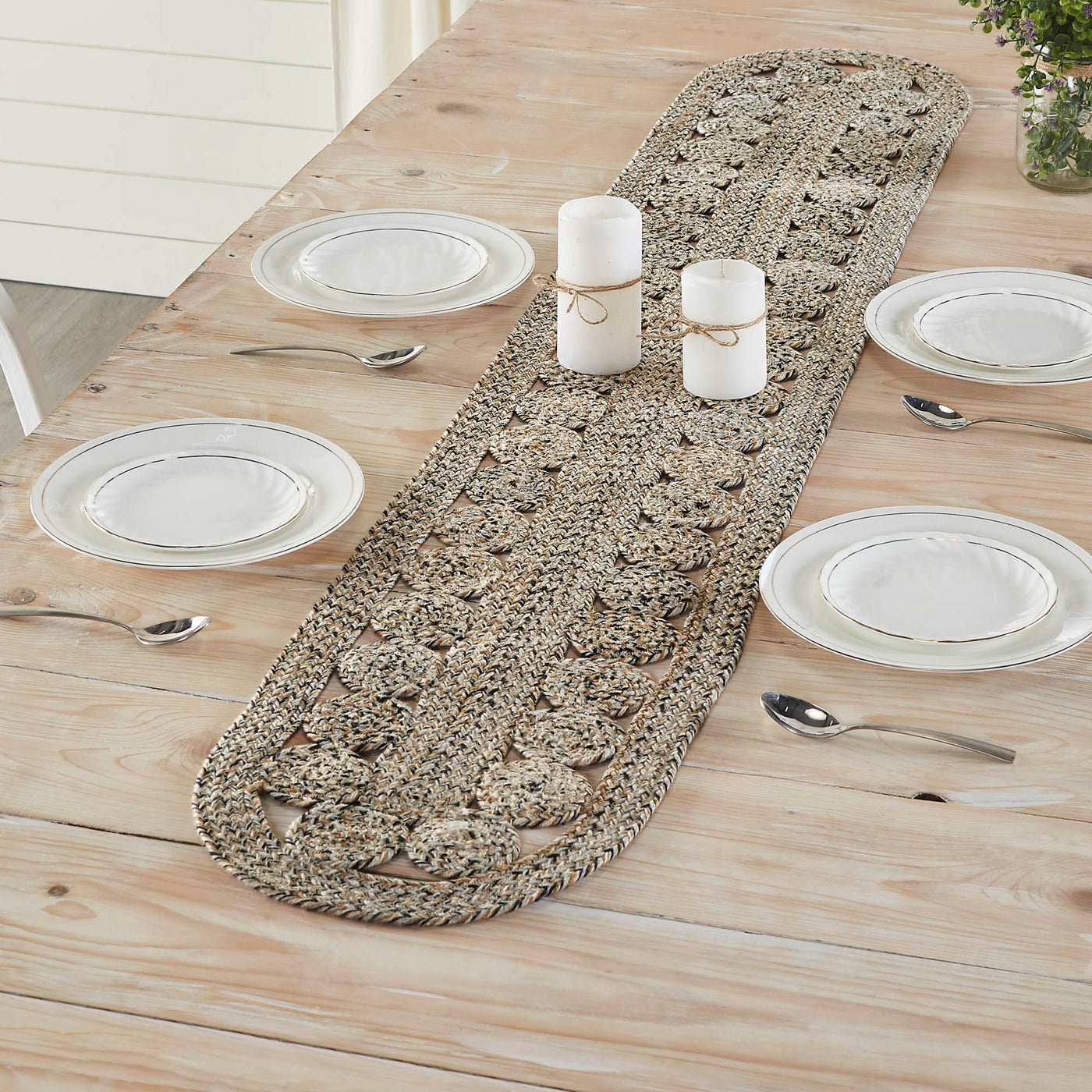 Celeste Blended Pebble Indoor/Outdoor 72" Oval Table Runner