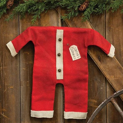 Santa's Red Jammies on Hanger Ornament