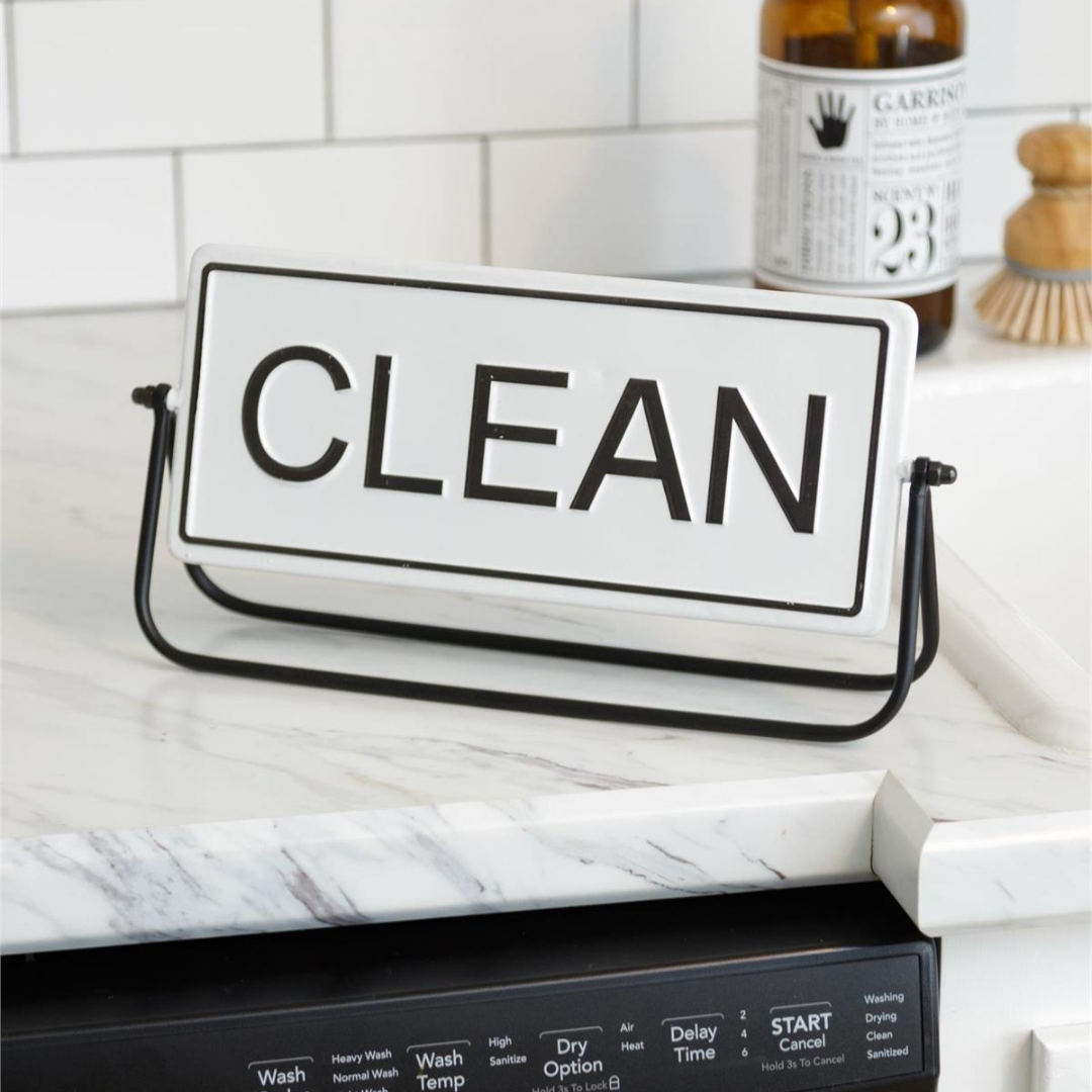 Clean Dirty Rustic Flip Sign