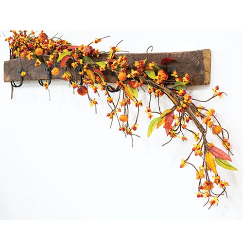 Barnyard Bittersweet & Pumpkins 5 ft Faux Foliage Garland