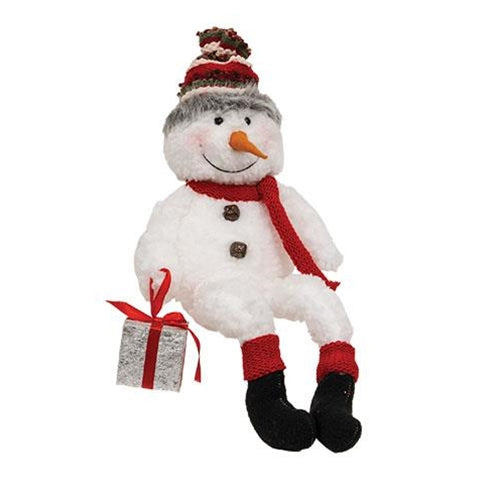 Set of 2 Stuffed Fleece Snowman Sitters