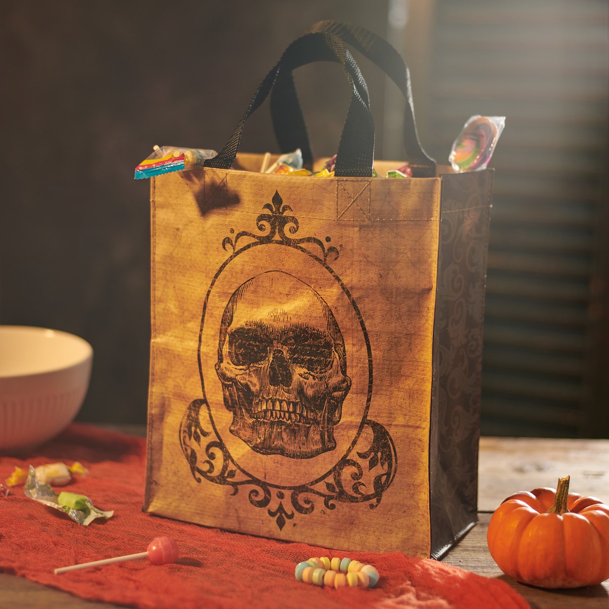 Surprise Me Sale 🤭 Gothic Skull Halloween Reusable Market Tote Gift Bag