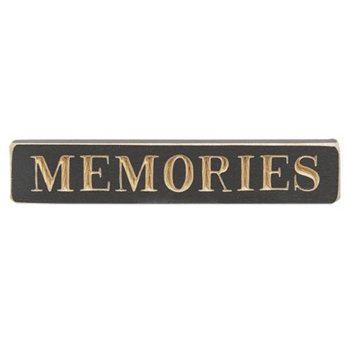 MEMORIES 9" Wood Engraved Block Sign