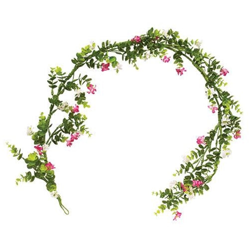 Pink & White Wildflower 4 Ft Faux Floral Garland