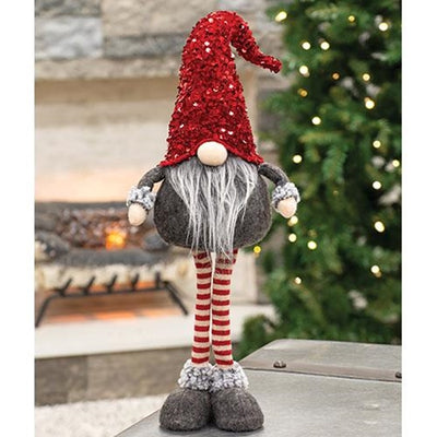 Standing Red Sequin Tall 22.5" H Gnome