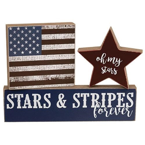 💙 Oh My Stars Stars & Stripes Forever Blocks Set of 3 Americana