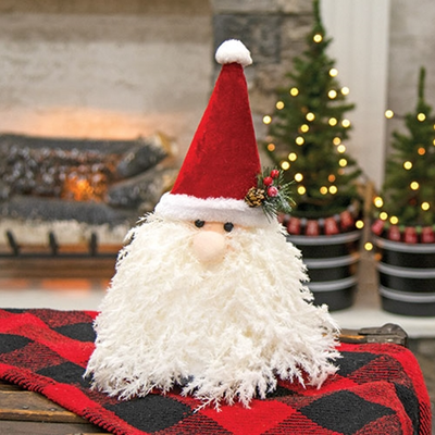 Santa with Sparkle Beard Fabric Figure