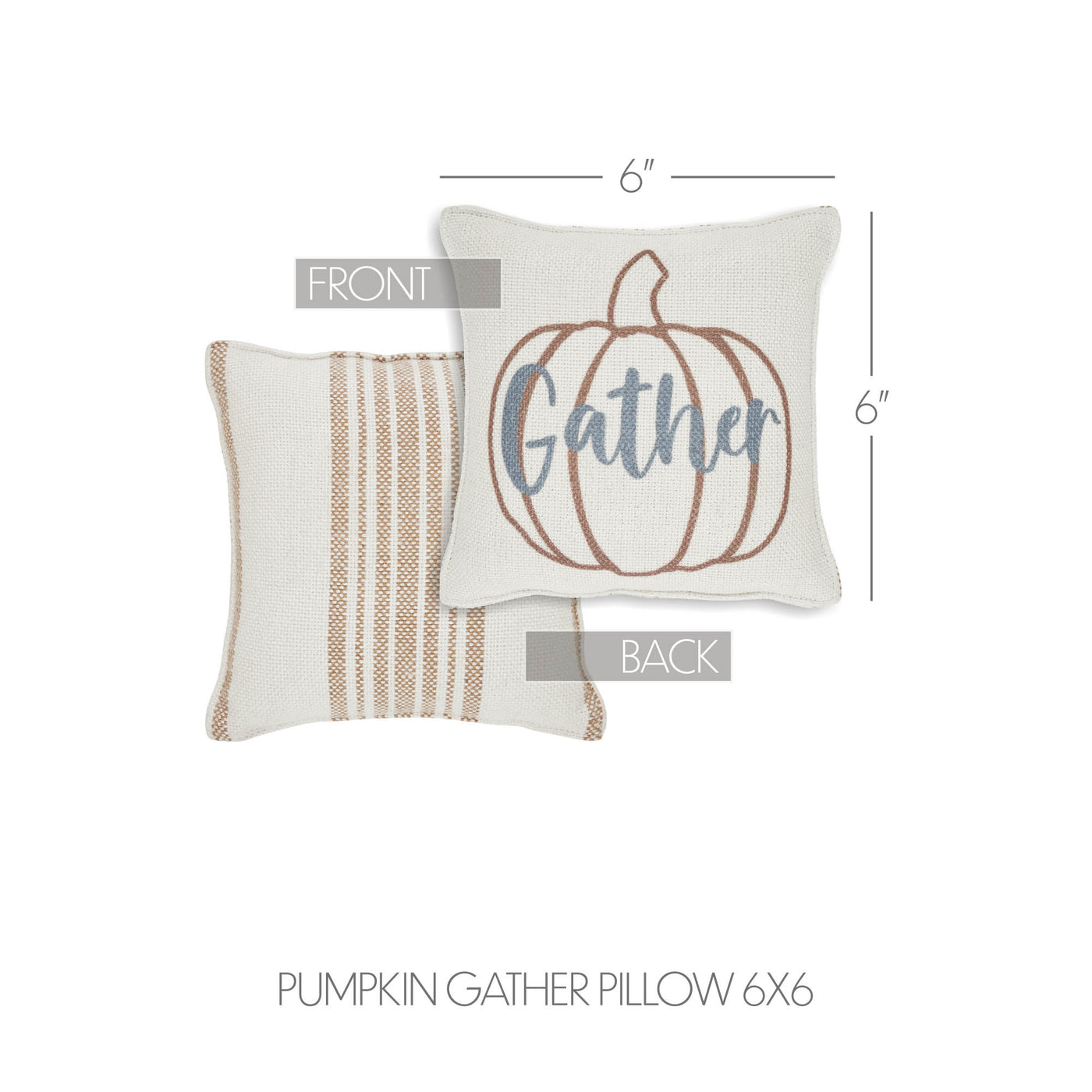 Bountifall Pumpkin Gather Small 6" Decorative Pillow