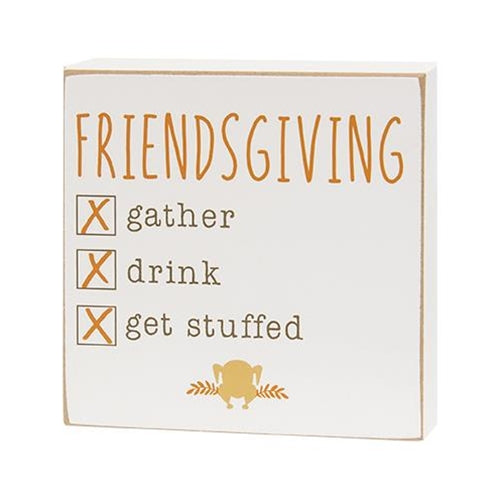 Set of 3 Friendsgiving Small 4" Square Block Signs