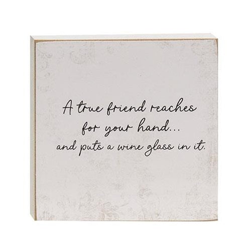 Set of 2 A True Friend 4" Square Block Signs