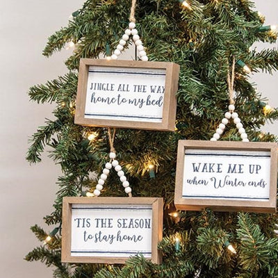 Set of 3 Snarky Christmas Beaded Hanger Signs