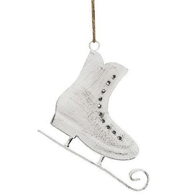 Cottage Chic Metal Ice Skate Ornament