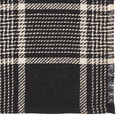 Eston Black Tan Plaid Runner 12" x 36"