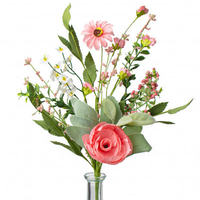 💙 Pastel Delight Ranunculus Daisy 17" Faux Floral Spray