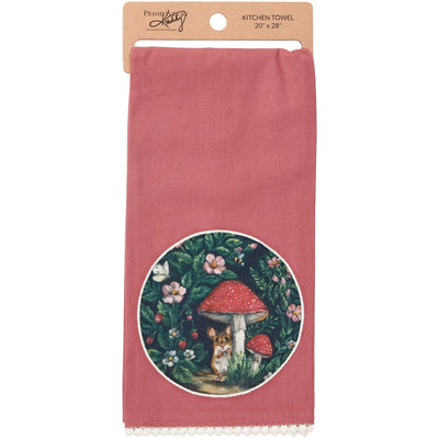 Woodland Mouse Mushroom Kitchen Towel