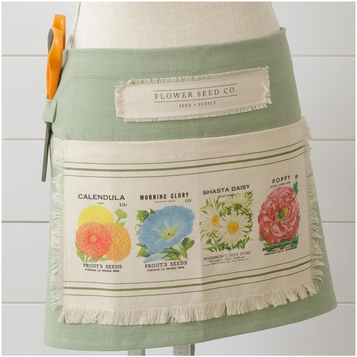 Flower Seed Packets Half Apron