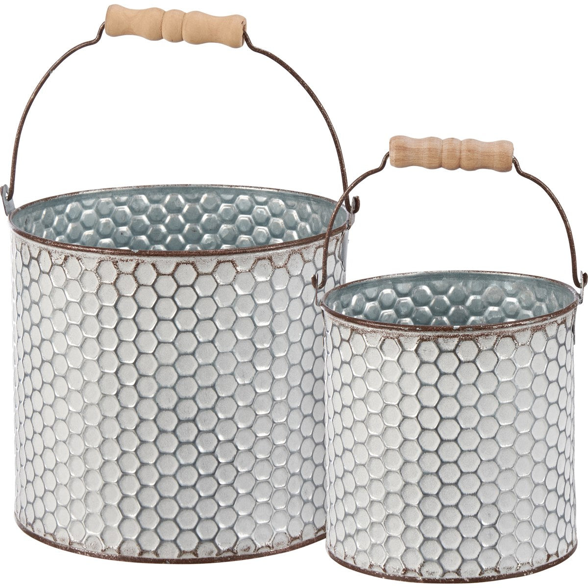 💙 Set of 2 Rustic Honeycomb Bucket Set