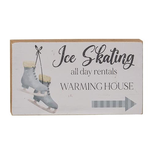 Ice Skating Rentals Small Block Sign