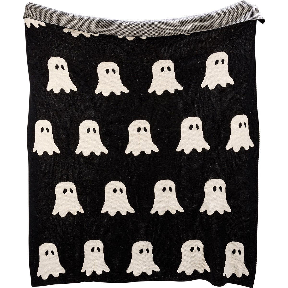 Ghosts Black and White Halloween Throw Blanket