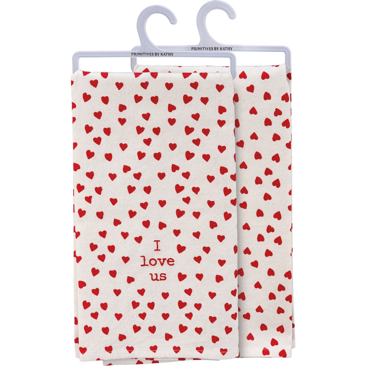 I Love Us Mini Red Hearts Kitchen Towel