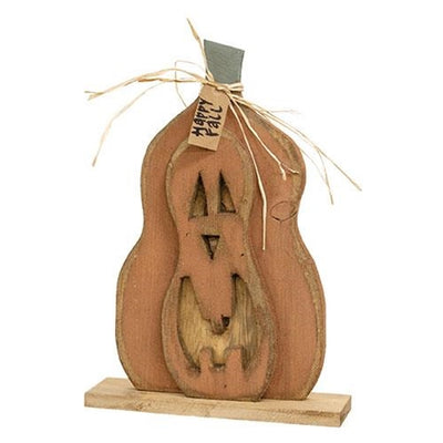 Happy Fall Jack O Lantern Rustic Layered Figure On Base