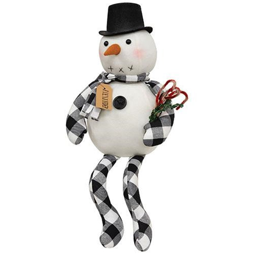 Alexander the Snowman Buffalo Check Fabric Figure