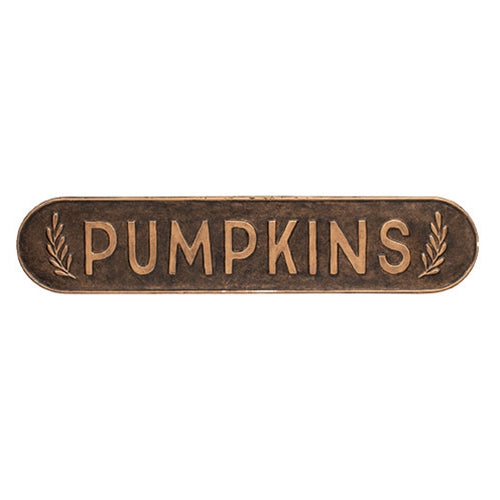 Pumpkins Rustic Brown 24" Metal Sign