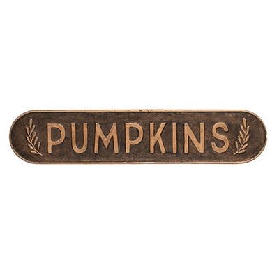 Pumpkins Rustic Brown 24" Metal Sign